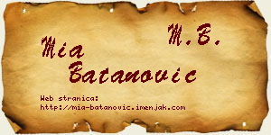 Mia Batanović vizit kartica
